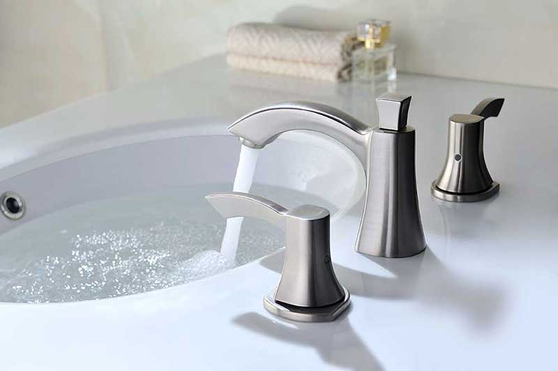 Anzzi Sonata Series 2-Handle Bathroom Sink Faucet in Brushed Nickel 6