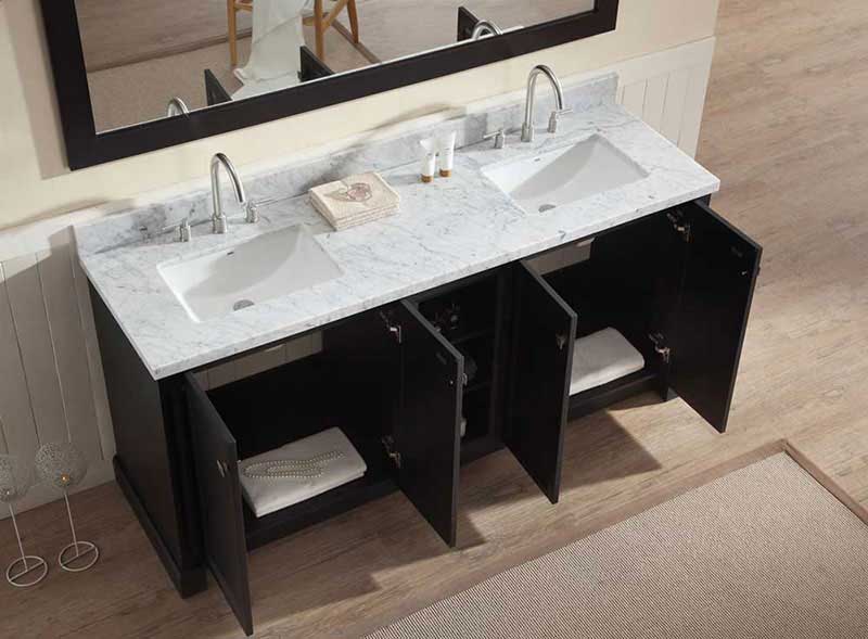 Ariel Bath Westwood 73" Double Sink Vanity Set in Black 4