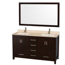 Wyndham Collection Sheffield 60" Double Bathroom Vanity - Espresso WC-1414-60-DBL-VAN-ESP 3
