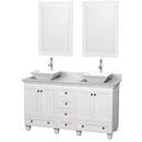 Wyndham Collection Acclaim 60" Double Bathroom Vanity for Vessel Sinks - White WC-CG8000-60-DBL-VAN-WHT