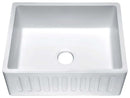 Anzzi Roine Farmhouse Reversible Glossy Solid Surface 24 in. Single Basin Kitchen Sink in White K-AZ222-1A