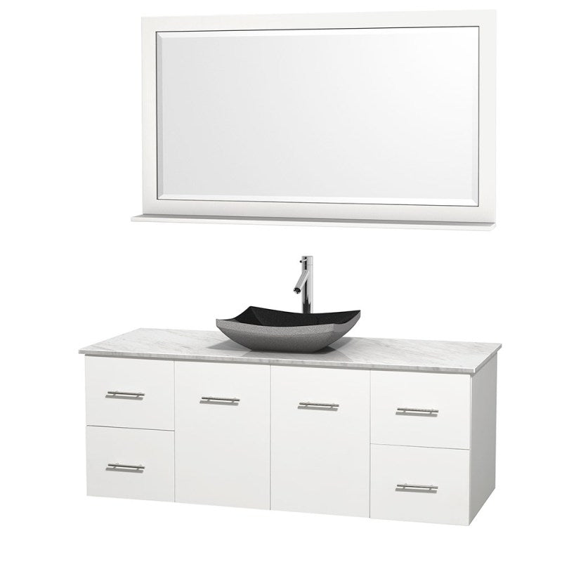 Wyndham Collection Centra 60" Single Bathroom Vanity Set for Vessel Sink - Matte White WC-WHE009-60-SGL-VAN-WHT 2