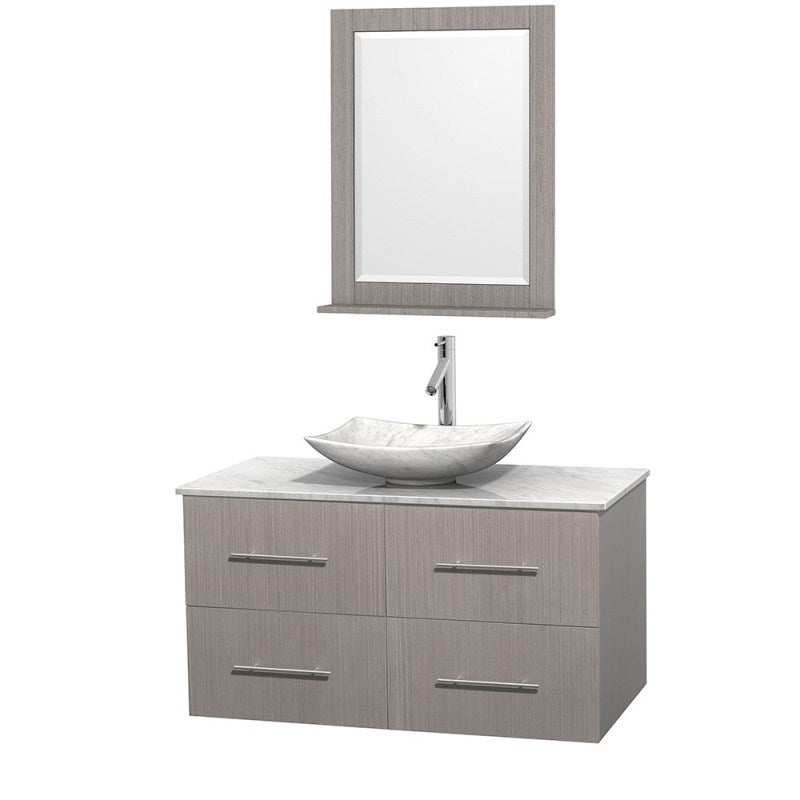 Wyndham Collection Centra 42" Single Bathroom Vanity Set for Vessel Sink - Gray Oak WC-WHE009-42-SGL-VAN-GRO 2