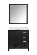 Anzzi Chateau 36 in. W x 22 in. D Vanity in Espresso with Marble Vanity Top in Carrara White with White Basin and Mirror 13