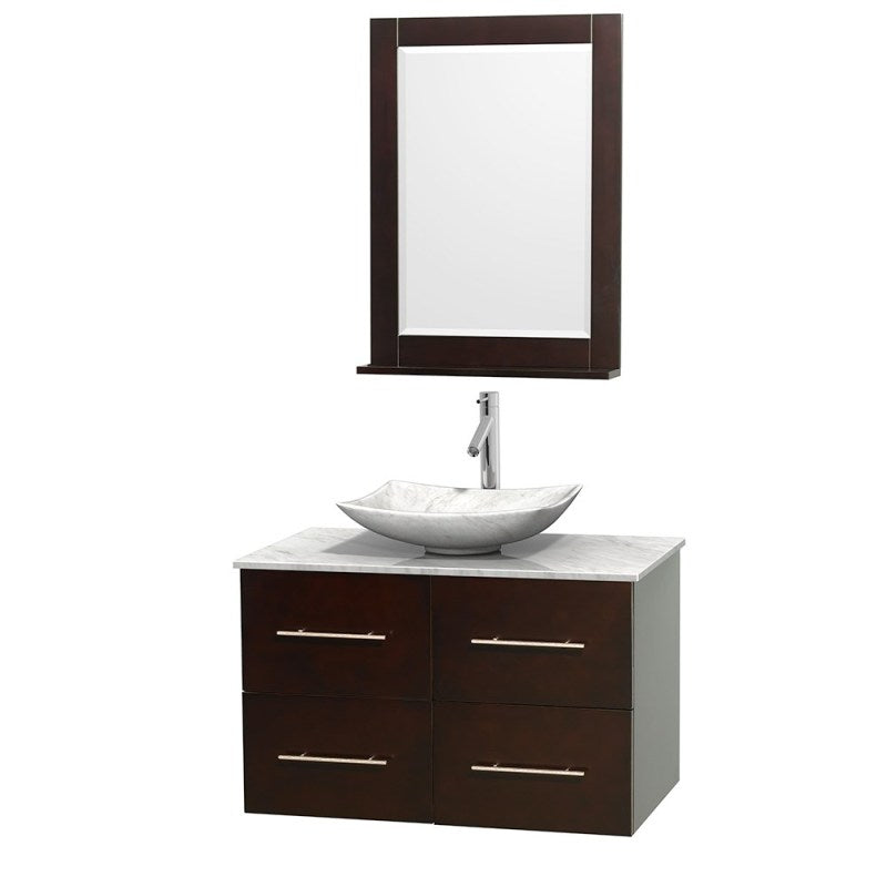 Wyndham Collection Centra 36" Single Bathroom Vanity Set for Vessel Sink - Espresso WC-WHE009-36-SGL-VAN-ESP