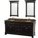 Wyndham Collection Andover 72" Traditional Bathroom Double Vanity Set - Black WC-TD72-BLK 3