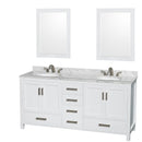 Wyndham Collection Sheffield 72" Double Bathroom Vanity - White WC-1414-72-DBL-VAN-WHT 2