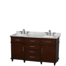 Wyndham Collection Berkeley 60" Double Bathroom Vanity - Dark Chestnut WC-1717-60-DBL-CDK 5