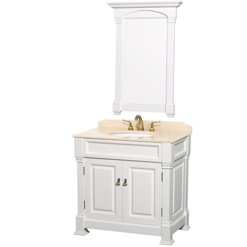 Wyndham Collection Andover 36" Traditional Bathroom Vanity Set - White WC-TS36-WHT