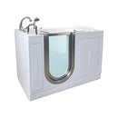 Ella's Bubbles 03107-HB Elite Soaking Acrylic Walk-in Bathtub with Left Inward Swing Door, Ella 5pc. Fast-Fill Faucet Set, Dual 2" Drains, 30"x 52", White