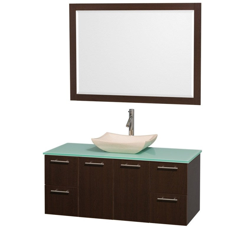 Wyndham Collection Amare 48" Wall-Mounted Bathroom Vanity Set with Vessel Sink - Espresso WC-R4100-48-ESP 2