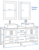 Cambridge Plumbing Aspen 64" Double Bathroom Vanity Set 3