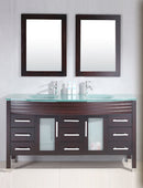 Cambridge Plumbing Modern 62" Double Bathroom Vanity Set