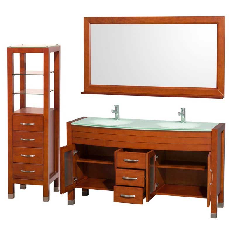 Wyndham Collection Daytona 60" Double Bathroom Vanity Set - Cherry WC-A-W2200-60-CH-SET 2