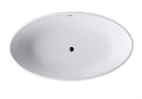 Anzzi Cestino 5.5 ft. Man-Made Stone Freestanding Non-Whirlpool Bathtub in Matte White and Kase Series Faucet in Chrome 3
