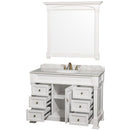 Wyndham Collection Andover 48" Traditional Bathroom Vanity Set - White WC-TS48-WHT 5