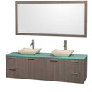 Wyndham Collection Amare 72" Wall-Mounted Double Bathroom Vanity Set with Vessel Sinks - Gray Oak WC-R4100-72-GROAK-DBL 6
