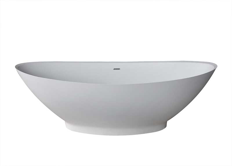 Anzzi Masoko 6.2 ft. Solid Surface Center Drain Freestanding Bathtub in Matte White FT-AZ8420 4