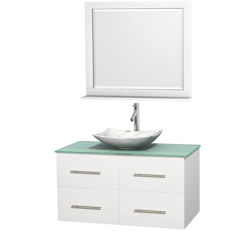 Wyndham Collection Centra 42" Single Bathroom Vanity Set for Vessel Sink - Matte White WC-WHE009-42-SGL-VAN-WHT 4