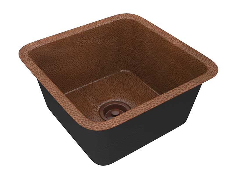 Anzzi Illyrian Drop-in Handmade Copper 16 in. 0-Hole Single Bowl Kitchen Sink in Hammered Antique Copper SK-001 6
