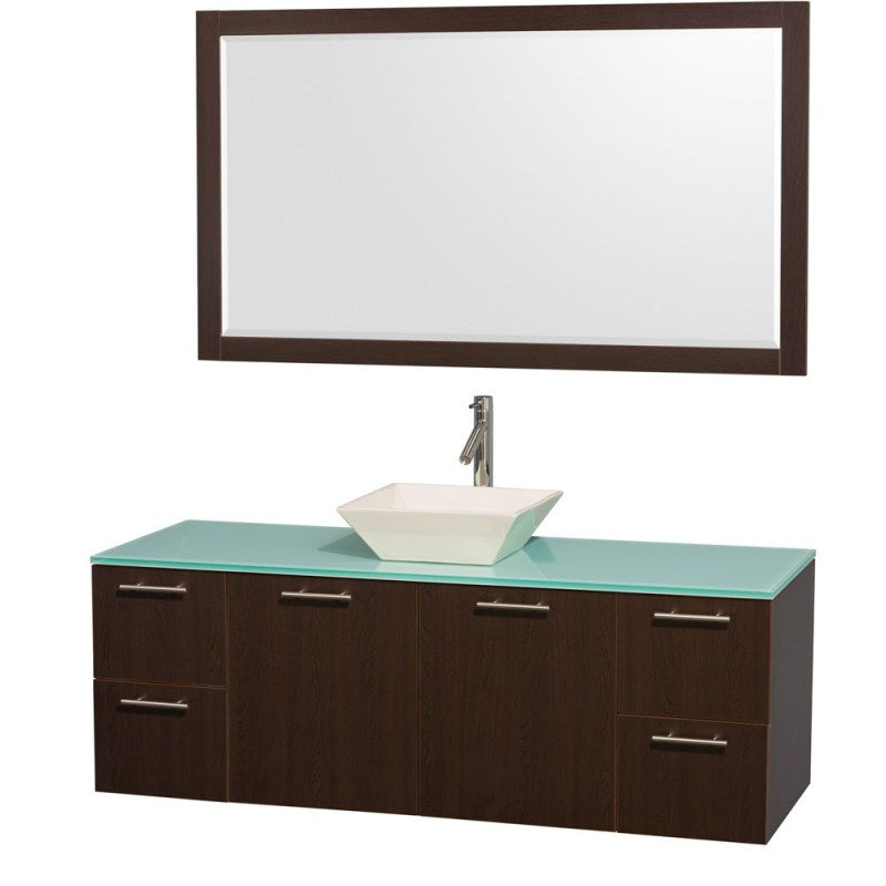 Wyndham Collection Amare 60" Wall-Mounted Single Bathroom Vanity Set with Vessel Sink - Espresso WC-R4100-60-ESP-SGL 5