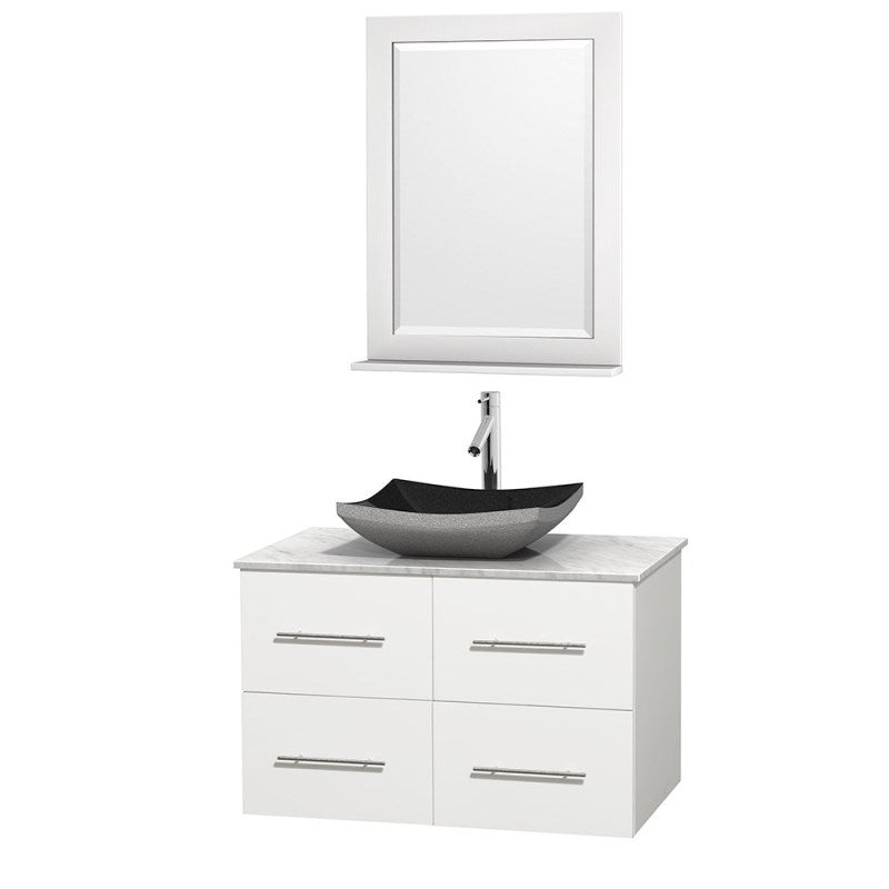 Wyndham Collection Centra 36" Single Bathroom Vanity Set for Vessel Sink - Matte White WC-WHE009-36-SGL-VAN-WHT 7