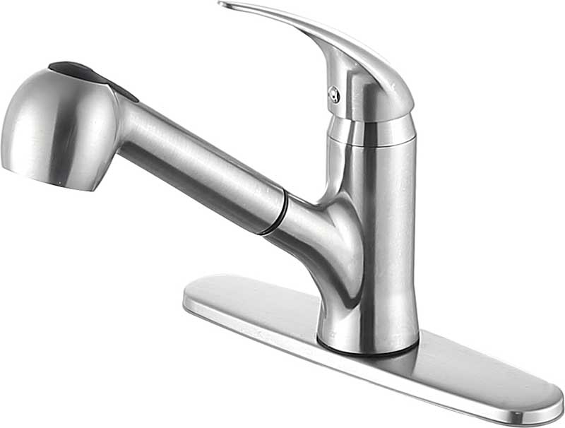 Anzzi Del Acqua Single-Handle Pull-Out Sprayer Kitchen Faucet in Brushed Nickel KF-AZ204BN