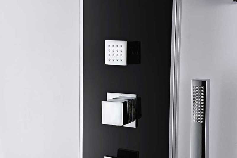 Anzzi LLANO Series 60 in. Full Body Shower Panel System with Heavy Rain Shower and Spray Wand in Black 4