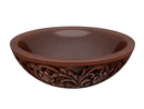 Anzzi Swell 16 in. Handmade Vessel Sink in Polished Antique Copper with Floral Design Exterior LS-AZ339