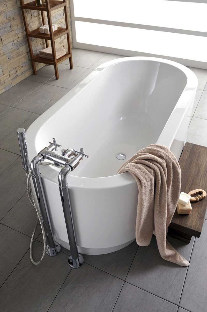 Aquatica Cocoon-Wht Freestanding Lucite® with Microban® Acrylic Bathtub - White 3