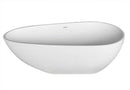 Anzzi Fiume 5.6 ft. Man-Made Stone Freestanding Non-Whirlpool Bathtub in Matte White and Kase Series Faucet in Chrome 4