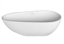 Anzzi Makot 5.6 ft. Man-Made Stone Center Drain Freestanding Bathtub in Matte White BS-S06 3