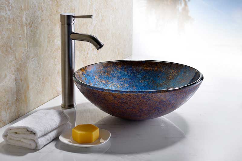 Anzzi Tara Series Deco-Glass Vessel Sink in Sapphire Burst LS-AZ8190 4