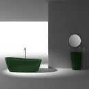 Ember 65 in. One Piece Anzzi Stone Freestanding Bathtub in Translucent Emerald Green  6