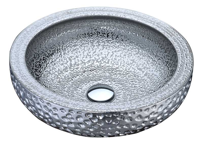 Anzzi Regalia Series Vessel Sink in Speckled Silver LS-AZ180