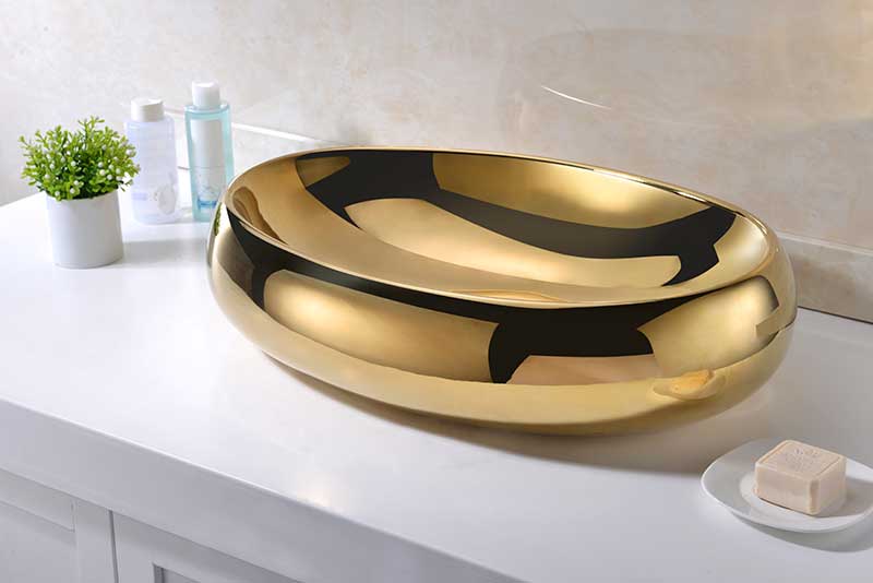 Anzzi Prussian Series Ceramic Vessel Sink in Gold LS-AZ270 3