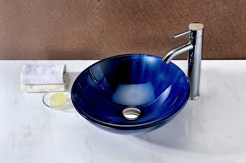 Anzzi Meno Series Deco-Glass Vessel Sink in Lustrous Blue 3