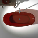 Ember 65 in. One Piece Anzzi Stone Freestanding Bathtub in Translucent Deep Red 4