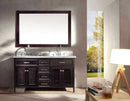 Ariel Kensington 61" Double Sink Vanity Set in Espresso