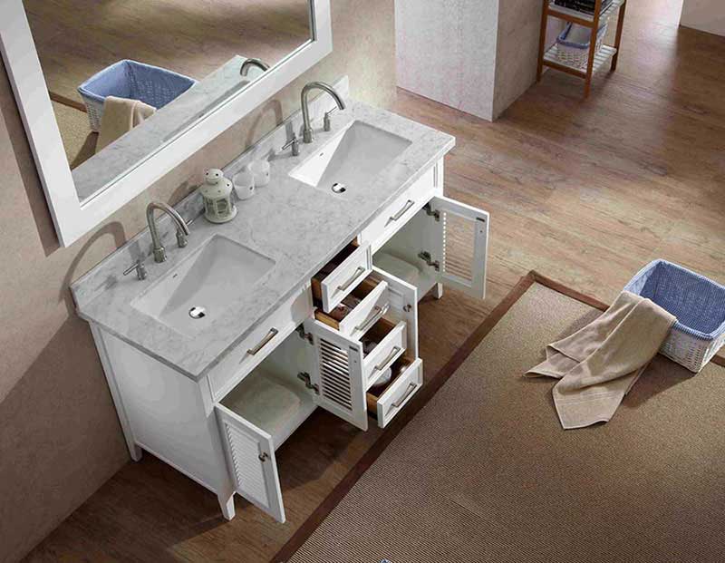 Ariel Kensington 61" Double Sink Vanity Set in White 4