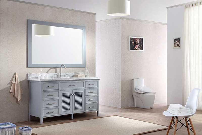 Ariel Kensington 61" Single Sink Vanity Set in Grey 2
