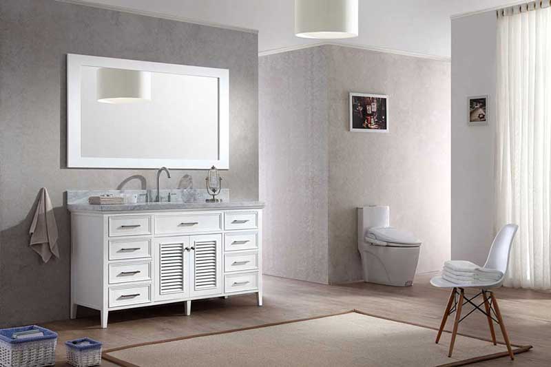 Ariel Bath Kensington 61" Single Sink Vanity Set in White 2