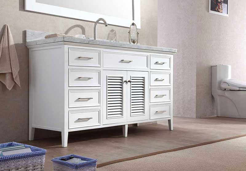Ariel Bath Kensington 61" Single Sink Vanity Set in White 3
