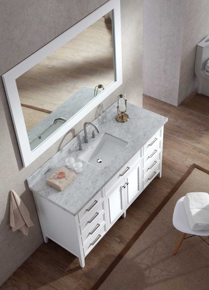 Ariel Bath Kensington 61" Single Sink Vanity Set in White 5