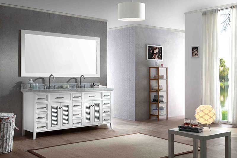 Ariel Bath Kensington 73" Double Sink Vanity Set in White 2