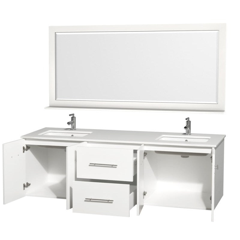 Wyndham Collection Centra 72" Double Bathroom Vanity for Undermount Sinks - Matte White WC-WHE009-72-DBL-VAN-WHT- 6
