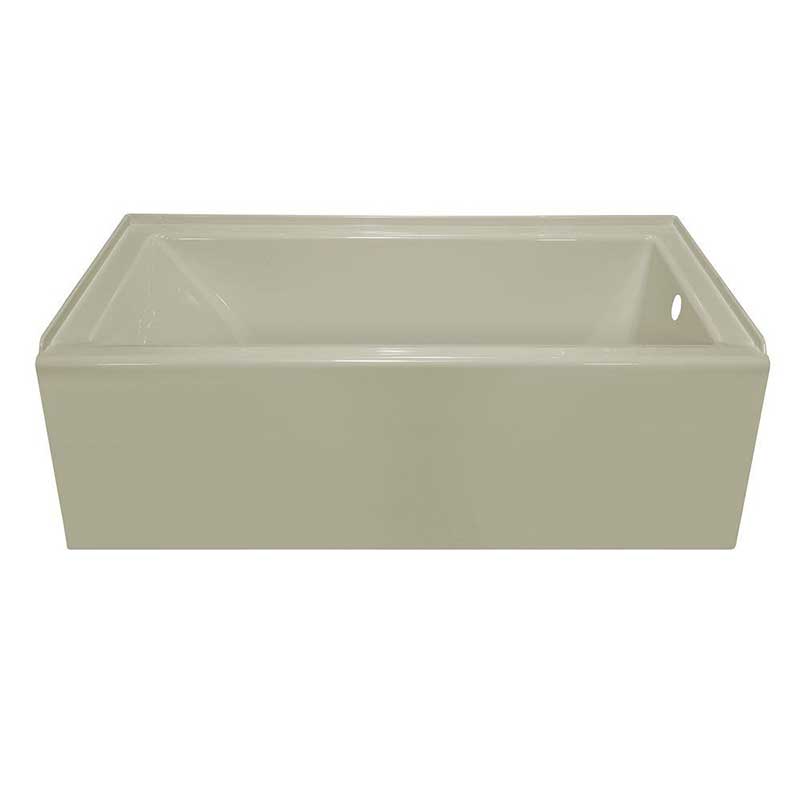 Lyons Industries Linear 5 ft. Right Drain Soaking Tub in Biscuit