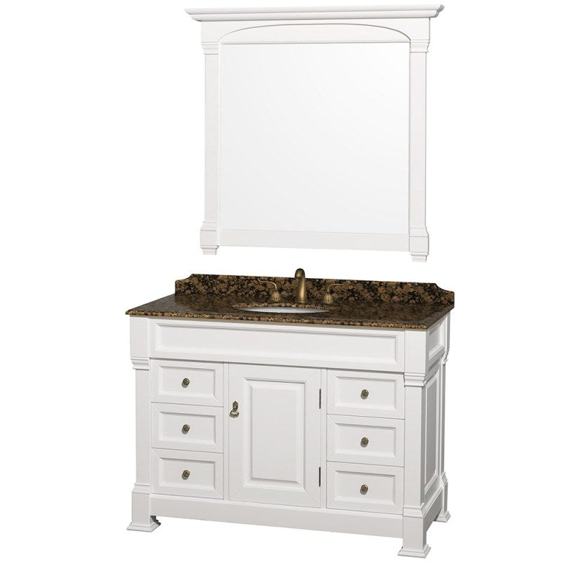 Wyndham Collection Andover 48" Traditional Bathroom Vanity Set - White WC-TS48-WHT 3