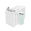 Ella's Bubbles OA3052H-HB-L Capri Hydro Massage Acrylic Walk-In Bathtub with Heated Seat, Left Outward Swing Door, Ella 5pc. Fast-Fill Faucet, Dual 2" Drains, 30" x 52", White