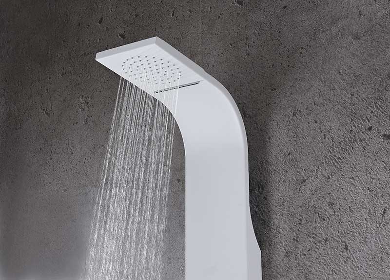 Anzzi Lyric 64 in. 6-Jetted Full Body Shower Panel with Heavy Rain Shower and Spray Wand in White SP-AZ8091 12